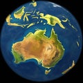 Australian continent on black background generative AI Royalty Free Stock Photo