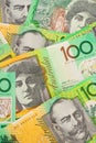 Australian Currency $100 Banknotes Background Royalty Free Stock Photo