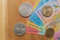 Australian currency banknotes and coins Royalty Free Stock Photo