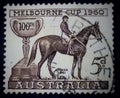 Australian 5d stamp Melbourne Cup 1960 Royalty Free Stock Photo