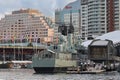 Australian Daring-class destroyer HMAS Vampire docking at Darlin