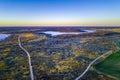 Australian desert and salt lake at dusk. Royalty Free Stock Photo