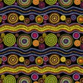 Australian design with dots - circles, waves. Seamless pattern Royalty Free Stock Photo