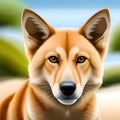 Australian dingo illustration - ai generated image