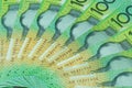 Australian dollar, Australia money 100 dollars banknotes stack on white background Royalty Free Stock Photo