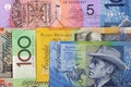 Australia currency money, Australian dollar background Royalty Free Stock Photo