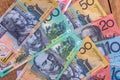 Australian dollar banknotes used as background Royalty Free Stock Photo