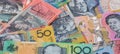 Australian dollar banknotes used as background, closeup Royalty Free Stock Photo