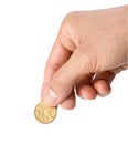 Australian Dollar Coin Hand Money Royalty Free Stock Photo