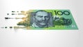 Australian Dollar Melting Dripping Banknote