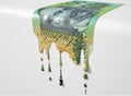 Australian Dollar Melting Dripping Banknote