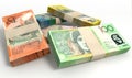 Australian Dollar Notes Bundles Stack Royalty Free Stock Photo