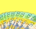 Australian dollars closeup. Royalty Free Stock Photo