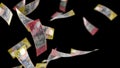 Australian Dollars Money Falling on Black with Luma Matte Seamless Loop 4K