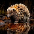 Ai Generated illustration Wildlife Concept of Australian Echidna or Spiny Anteater an icon animal wildlife Australia