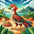 Australian Firehawk bird unsuitable walks beach Vegetables vector Royalty Free Stock Photo