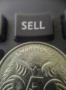 Australian five cent coin and sell key concept macro