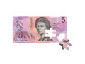 Australian Five Dollar Note Royalty Free Stock Photo