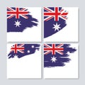 Australian flag in brush strokes set of frames over white background Royalty Free Stock Photo
