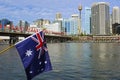 Australian flag and Darling Harbour on Australia Day, Sydney