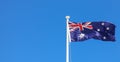 Australian flag flying on a flagpole