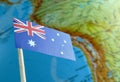 Australian flag with a globe map as a background Royalty Free Stock Photo