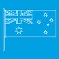 Australian flag icon, outline style Royalty Free Stock Photo