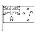 Australian flag icon, outline style Royalty Free Stock Photo