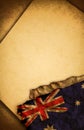 Australian flag and old paper Royalty Free Stock Photo