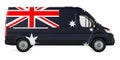 Australian flag painted on commercial delivery van. Freight delivery in Australia, concept. 3D rendering