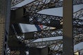 Australian flag through the steel girders of the Sydney Harbor B