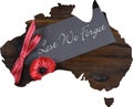 Australian Gallipoli Centenary, WWI, April 1915, tribute Royalty Free Stock Photo