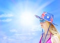 Australian Girl Sky Background Royalty Free Stock Photo