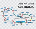 Australian grand prix race track .Detailed racetrack or national circuit for motorsport and formula qualification