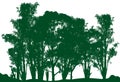 Australian gum trees green silhouette Royalty Free Stock Photo