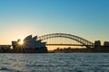 Australian Harbour Bridge at sunset Royalty Free Stock Photo