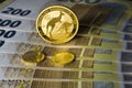Real gold coins - Australian Kangaroo and Wiener Philharmoniker Royalty Free Stock Photo