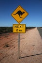 Australian Kangaroo Road Sign Royalty Free Stock Photo