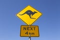 Australian kangaroo warning sign Royalty Free Stock Photo