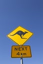 Australian kangaroo warning sign Royalty Free Stock Photo