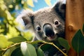 australian koala bear in eucalyptus or gum tree. australia Royalty Free Stock Photo