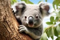 australian koala bear in eucalyptus or gum tree. australia Royalty Free Stock Photo