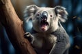 australian koala bear in eucalyptus or gum tree. australia Royalty Free Stock Photo