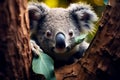 australian koala bear in eucalyptus or gum tree. australia Royalty Free Stock Photo