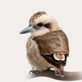 Australian Kookaburra on a minimalist white background