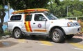 Australian Lifeguard vehicle with surfboard