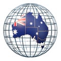 Australian map on the Earth Globe. 3D rendering Royalty Free Stock Photo