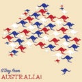 Australian map made from Kangaroos Royalty Free Stock Photo