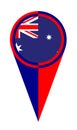 Australian Map Pointer Location Flag Royalty Free Stock Photo