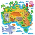 Australian map theme image 3 Royalty Free Stock Photo